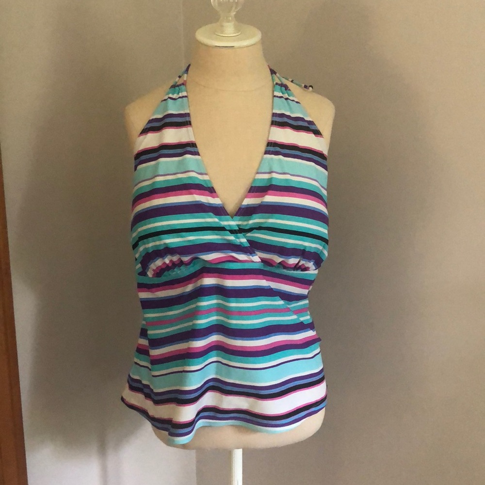 Striped Halter Tankini Top Swimsuits For All 22